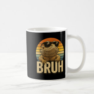 Retro Bruh Bearded Dragon Funny Lizard Vintage Coffee Mug