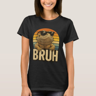 Retro Bruh Bearded Dragon Funny Lizard Vintage T-Shirt
