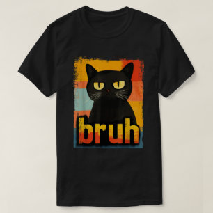 Retro Bruh Cat Funny Meme Design T-Shirt