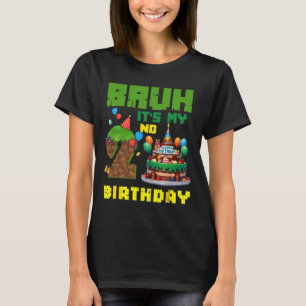 Retro Bruh It's My 2nd Bday Pixel Cake Gamer 2 Yea T-Shirt