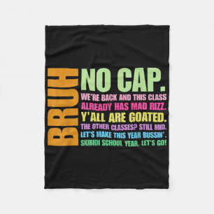 Retro Bruh We Back No Cap Bruh Were Back Teachers Fleece Blanket