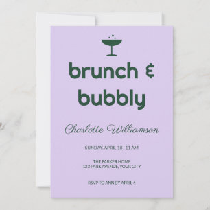 Retro Brunch and Bubbly Bridal Shower Invitation