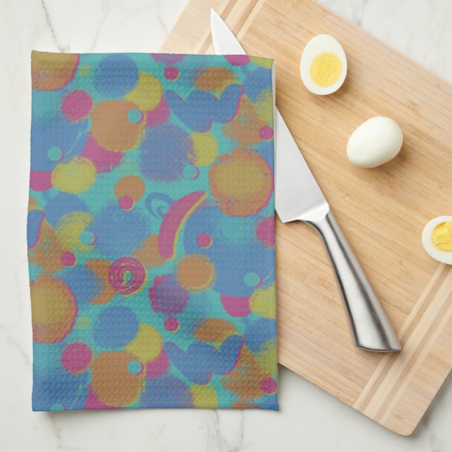 Retro Brush Pattern Kitchen Towel (Quarter Fold)