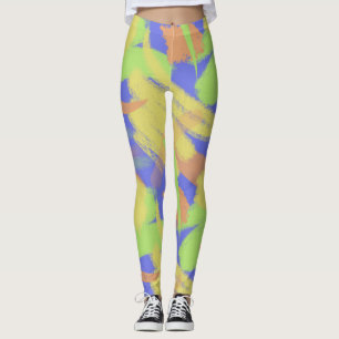 Retro Brush Pattern Leggings