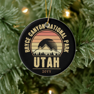 Retro Bryce Canyon National Park Utah Ceramic Ornament