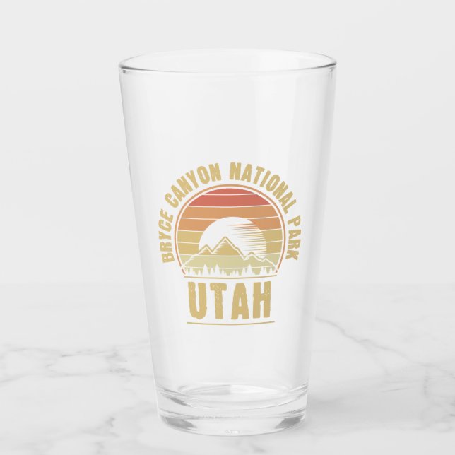 Retro Bryce Canyon National Park Utah Glass (Front)
