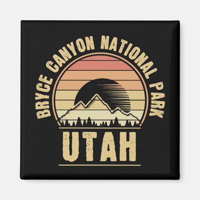 Retro Bryce Canyon National Park Utah Magnet (Front)