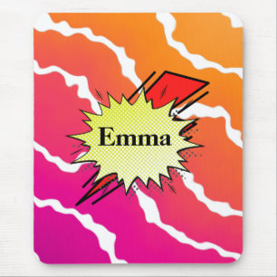 Retro bubble color comic mouse pad