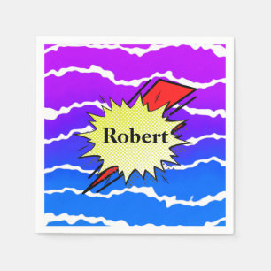 Retro bubble color comic napkin