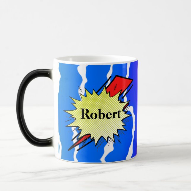 Retro Bubble Comic Pop Colorful Abstract Design Magic Mug (Left)