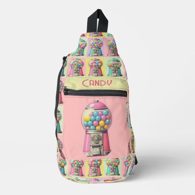 Retro Bubblegum Machines Sling Bag (Front)