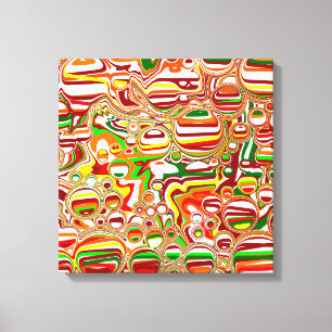 Retro Bubbles Abstract Modern Art   Canvas Print