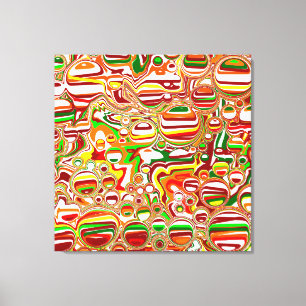 Retro Bubbles Abstract Modern Art  Canvas Print
