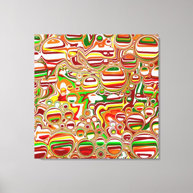 Retro Bubbles Abstract Modern Art  Canvas Print (Front)