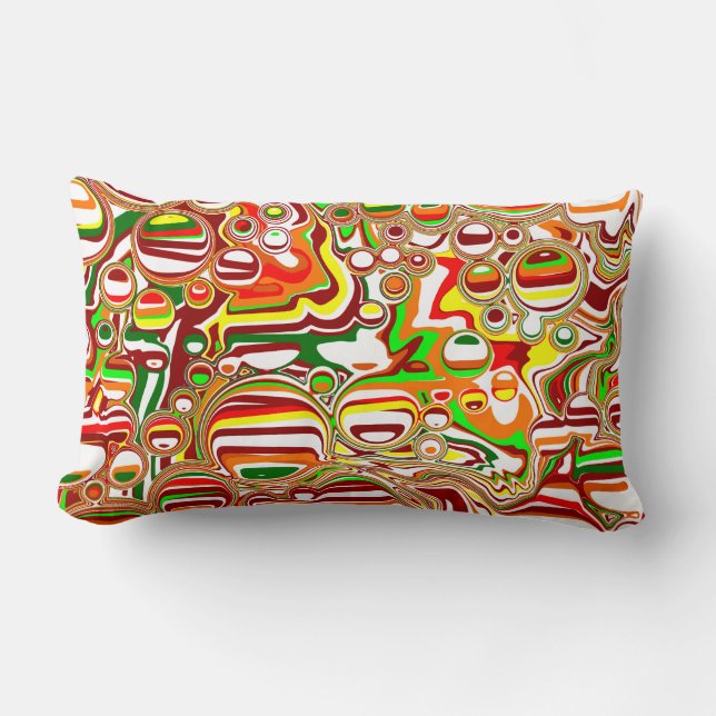 Retro Bubbles Digital Art  Lumbar Pillow (Front)