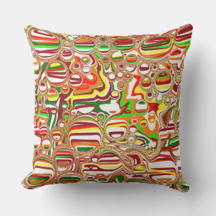 Retro Bubbles Digital Art  Outdoor Pillow