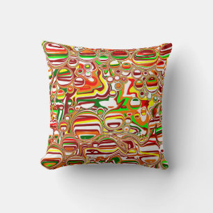 Retro Bubbles Digital Art   Throw Pillow