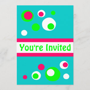 Retro bubbles invitation