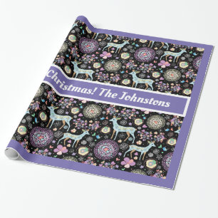 Retro Bucks and Lavender Wrapping Paper