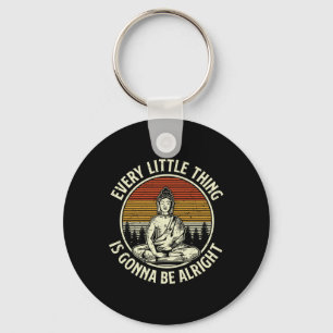 Retro Buddha Vintage Spiritual Quote Buddhism Yogi Keychain