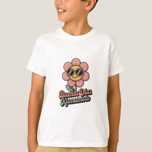 Retro "Buenos Dias Kumamoto" Flower Groovy 70s T-Shirt