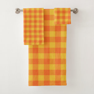 Retro Buffalo Plaid Tartan Motif jaune orange