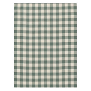 Retro Buffalo Plaid Tartan Pattern Forest Green  Tablecloth