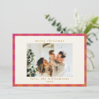 Retro Buffalo Plaid Tartan Pattern Pink and Orange