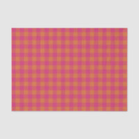 Retro Buffalo Plaid Tartan Pattern Pink and Orange