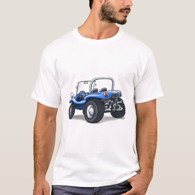 retro buggy open topped in blue T-Shirt (Front)