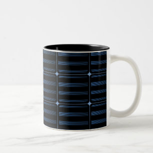 Retro Building Blocks Mug, Dark Blue Two-Tone Coffee Mug