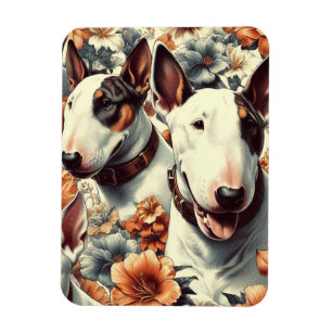 Retro Bull Terrier Seamless Painting Magnet