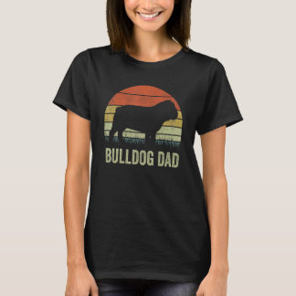Retro Bulldog Dad For Men Bulldog Dog Dad T-Shirt