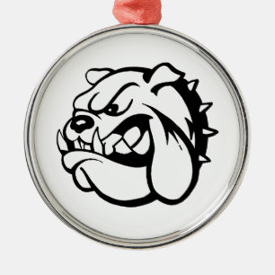 Retro Bulldog Metal Ornament