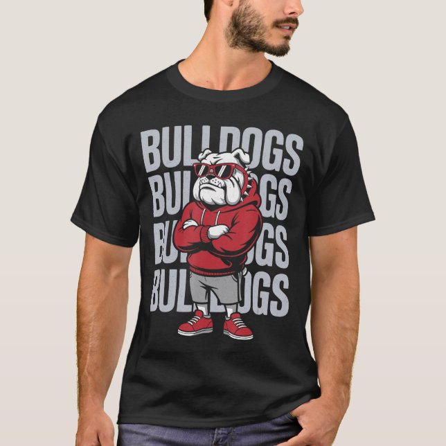 Retro Bulldogs Gift for Men Women Boys Girls frien T-Shirt (Front)