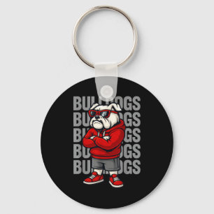 Retro Bulldogs Gift For Men Women Boys Girls Kids Keychain