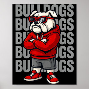 Retro Bulldogs Gift For Men Women Boys Girls Kids Poster