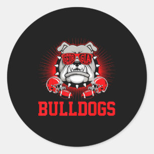 Retro Bulldogs Tees Cute Bulldogs Men Women Boy Ki Classic Round Sticker