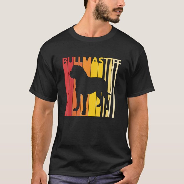 Retro Bullmastiff Dog  Merry Christmas Gift  for M T-Shirt (Front)