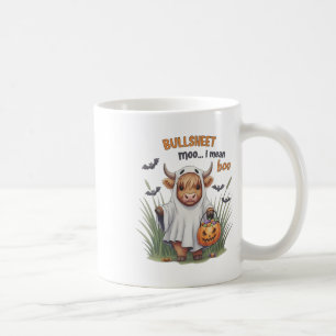 Retro Bullsheet Halloween Cow Ghost Moo I Mean Boo Coffee Mug