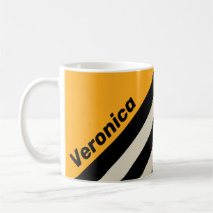 Retro Bumblebee Buzz Stripes with Name Coffee Mug