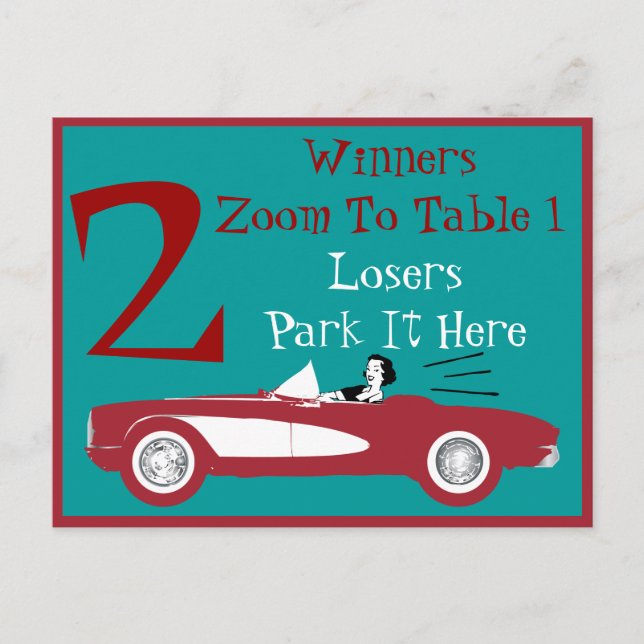 Retro Bunco Red Convertible Table Card #2 (Front)