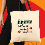 Retro Bunco Tote Bag<br><div class="desc">Retro Bunco design with red dice. Design includes 50's retro colours. Good friends, good times and good laughs makes a great prize or gift.</div>