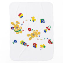 Retro Bunnies Baby Blanket