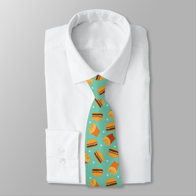 Retro Burger and Fries Tie (Tied)