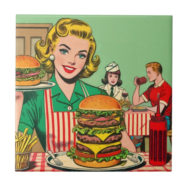 Retro Burger Comics Tile (Front)
