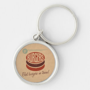 Retro Burger Keychain