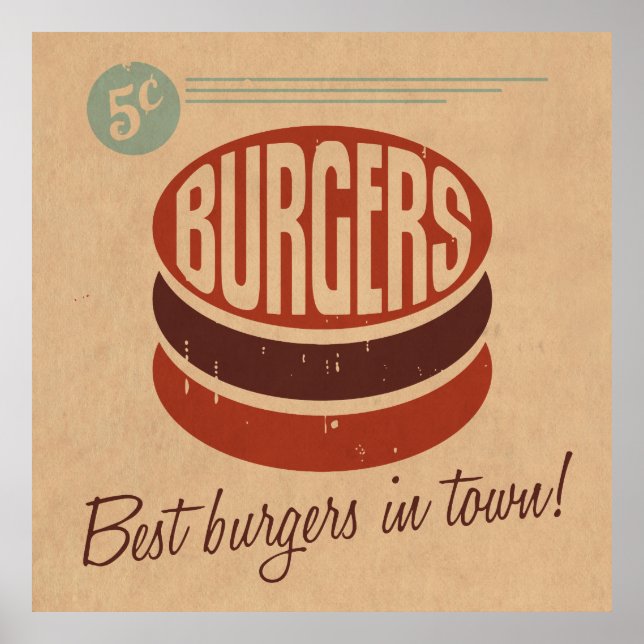 Retro Burger Poster (Front)