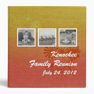Retro Burnt Orange Family Photo Memories 1.5" Binder