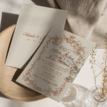 Retro Burnt Orange Old Money Terracotta Wedding